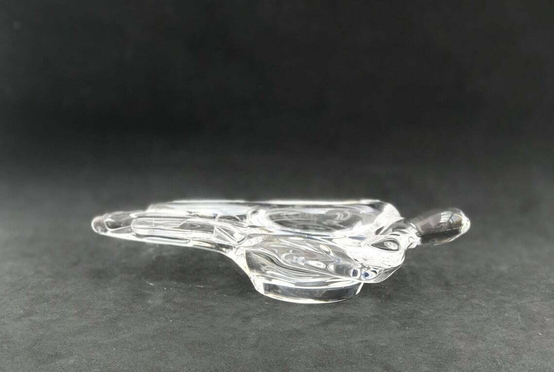 photo furniture Ashtray Paperweight Bowl Bird Shaped Heavy Crystal Cigar Ashtray By Art Vannes France Art Glass Dove Clear Gift For Her Wedding Gift