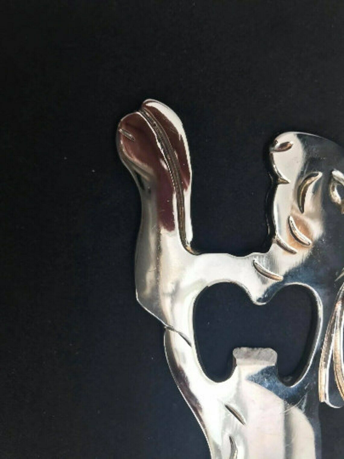 photo buy Bottle Opener Art Deco Silver Plated Bottle Opener Rabbit Hare Hunt Gift Hunter Decor Bar Accessory Animal 1930s Bar Decor Bar Accents