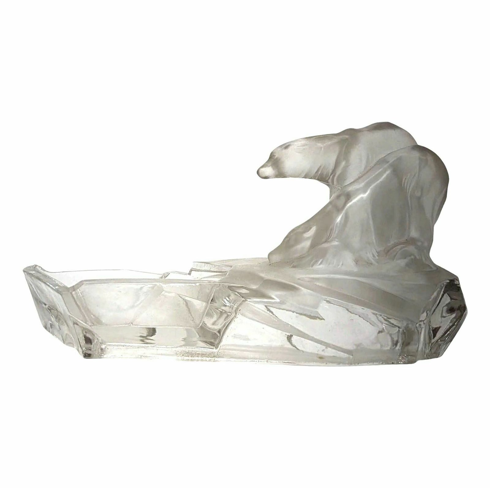 Stylized 1930 Bear Sculpture In Frosted Glass From The 1930s photo furniture