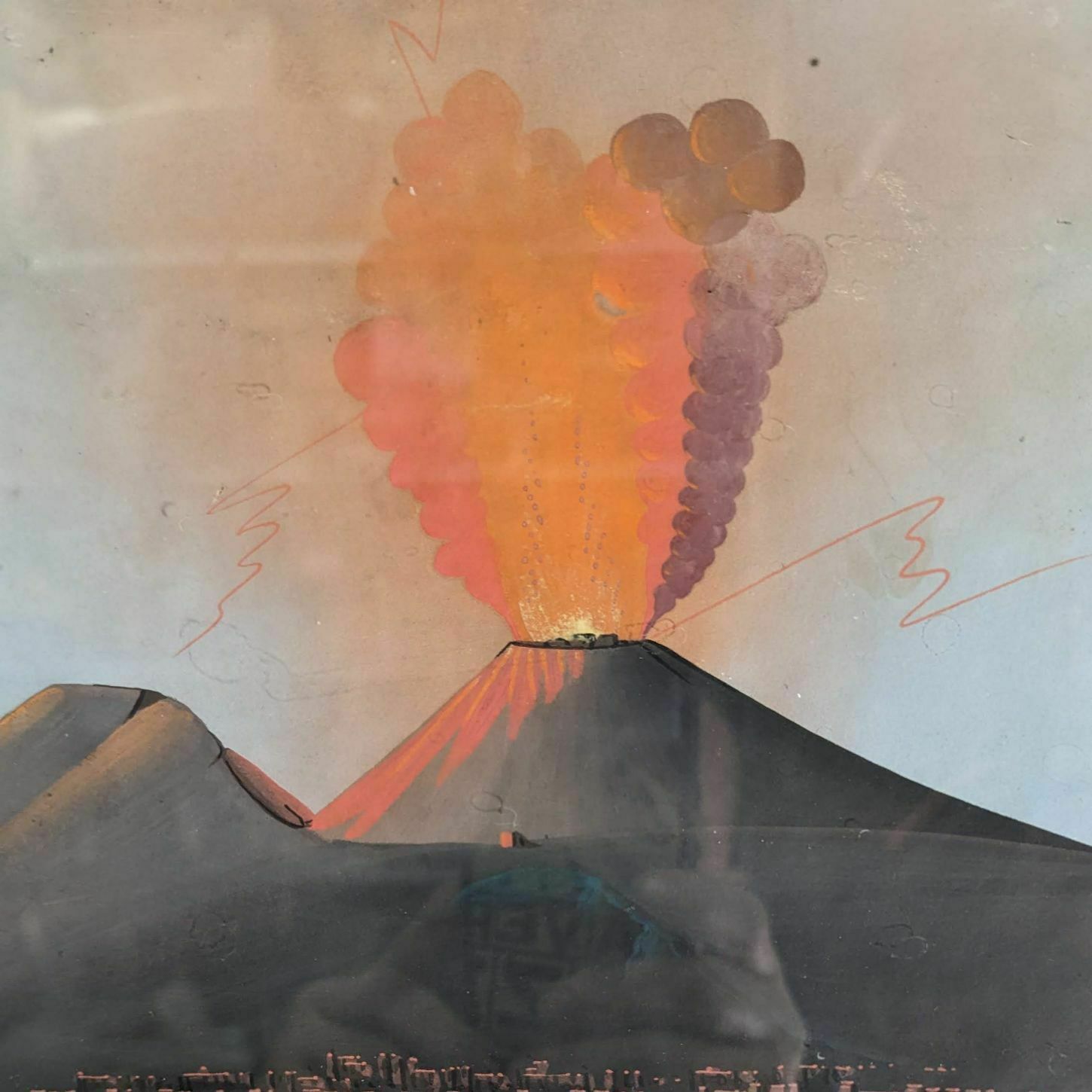 Neapolitan Gouache Eruption Of Vesuvius photo 1305.0