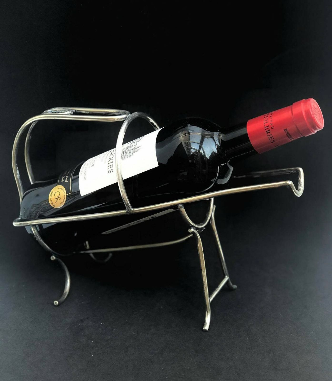 Wine Stand Wine Bottle Holder Made In Belgium Bar Cart Wine Cradle Mid Century, Bar Accessories, Gift For Him , Bar Tools photo vintage