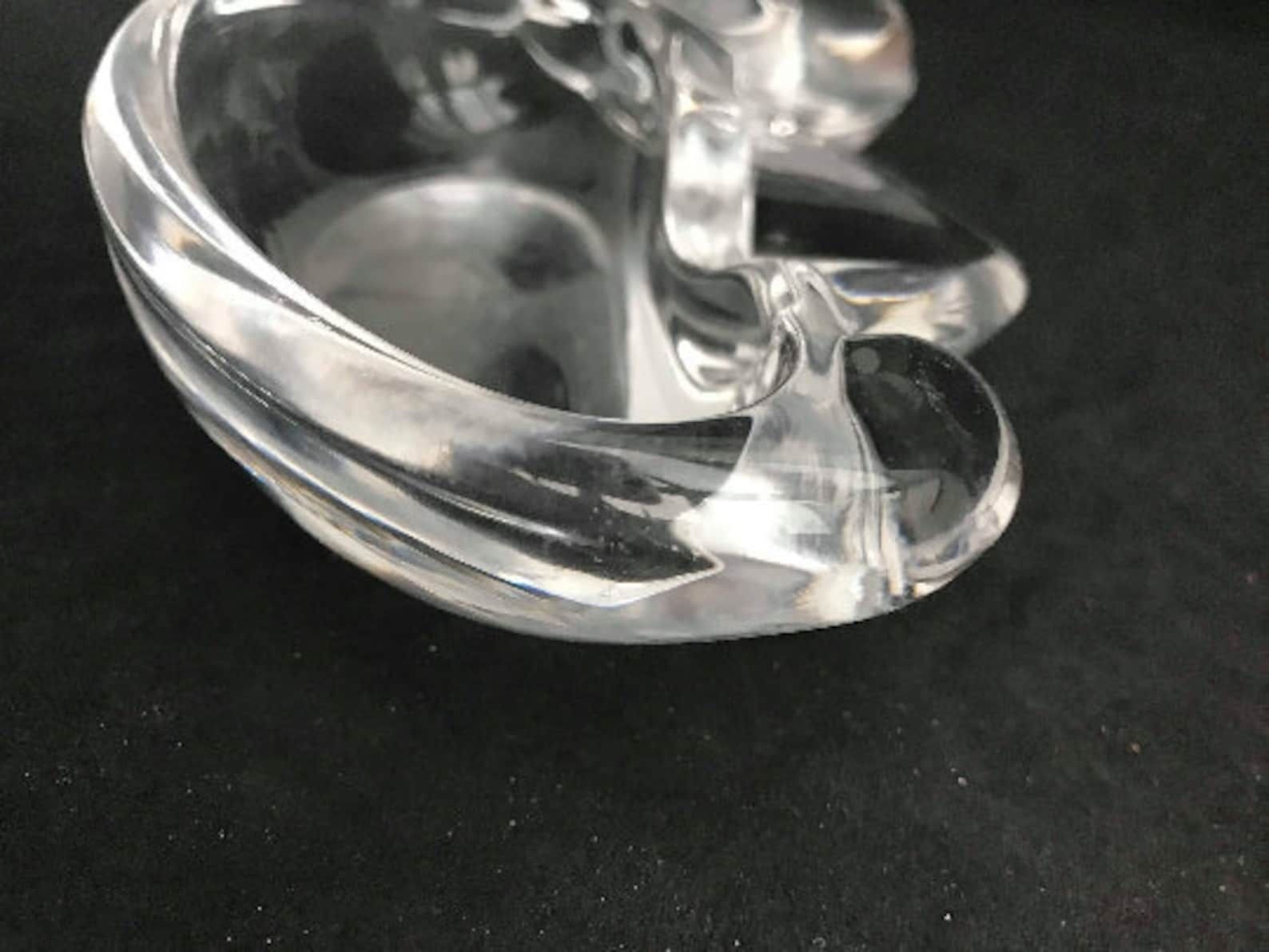 photo furniture Ashtray Paperweight Bowl Duck Bird Shaped Heavy Crystal Cigar Ashtray By Art Vannes France Art Glass Dove Clear Gift For Her Wedding Gift