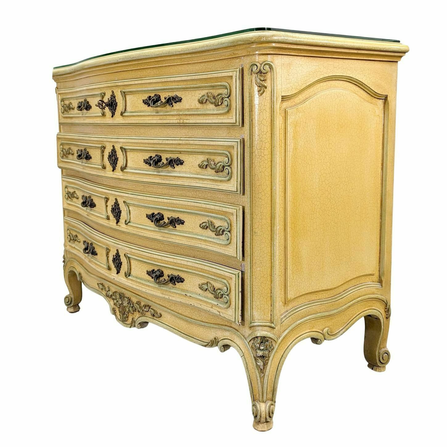 Venetian Chest Of Drawers Lacquered Cream And Gold Xxth photo furniture