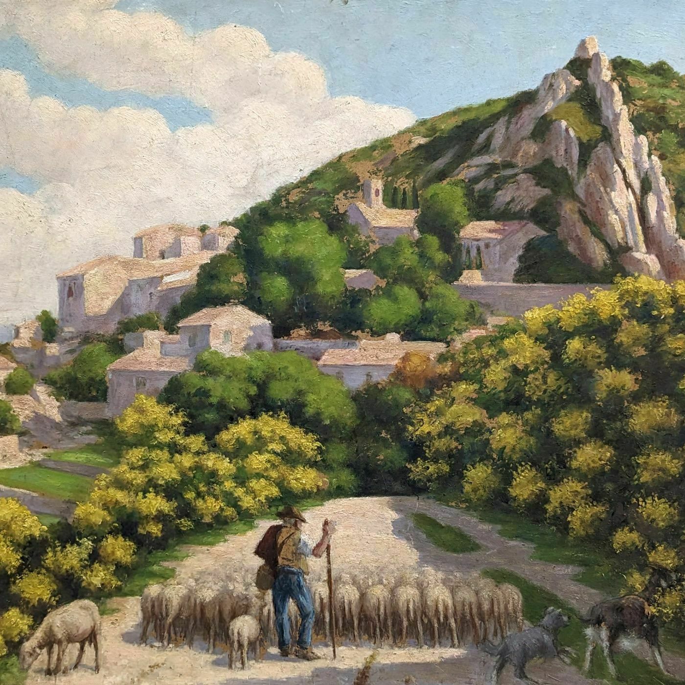 Oil On Canvas Pastoral Scene Provencal School Remy Mayan photo furniture