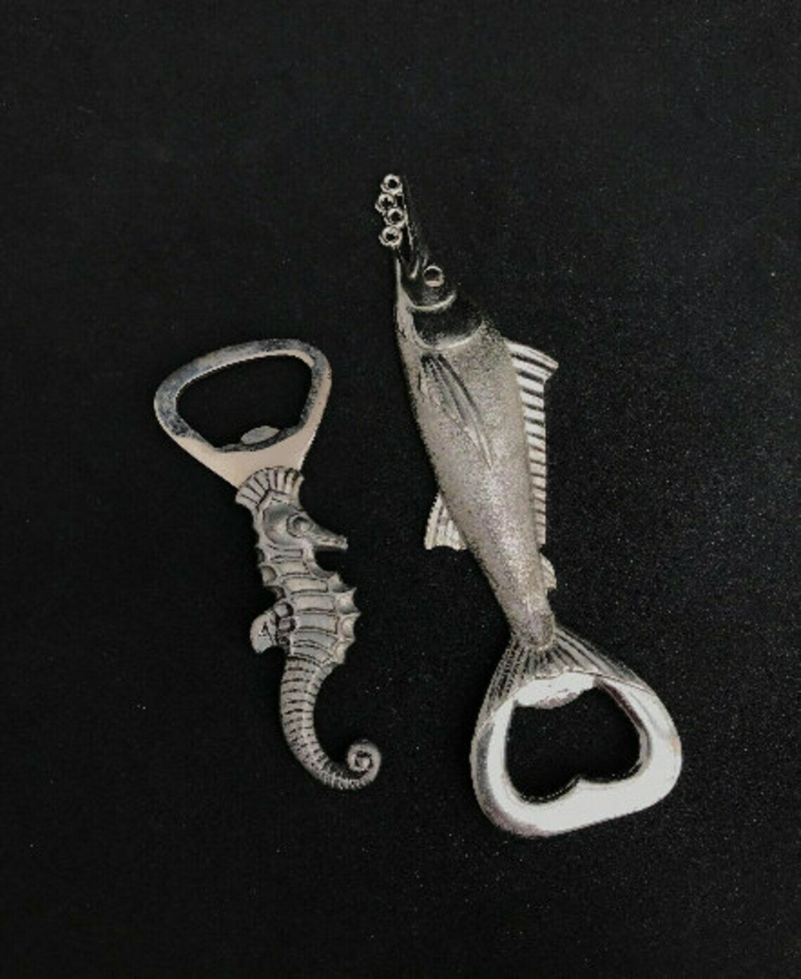Bottle Opener Set Sturgeon And Seahorse Metal Fish Shaped Beer Opener Set Man Cave Decor Fisherman Gift Fathers Day Gift Bar Accessories 60s photo 168.0