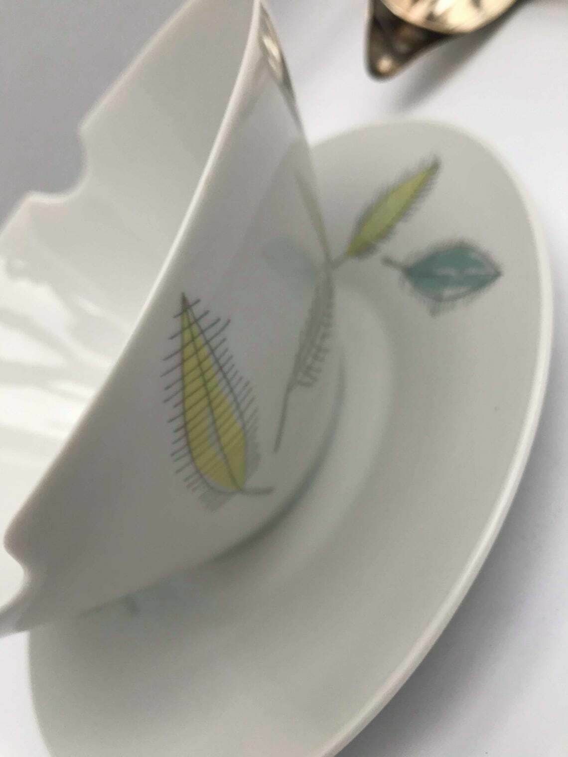 Jussière Met Lepel – Rosenthal Mid Century Design Door Raymond Loewy – Wit Porselein – Made In Germany – Witte Sauskom Voor De Feestdagen photo vintage