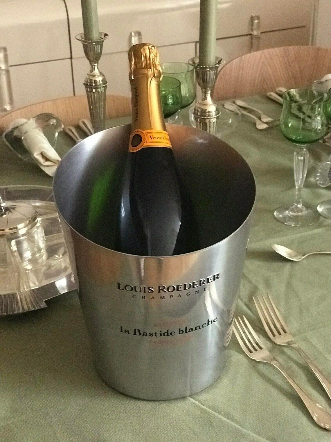 photo for sale Champagne Bucket Louis Roederer France Stainless Steel Heavy Excellent Quality Wine Cooler Ice Bucket Bar Cart Wedding Gift