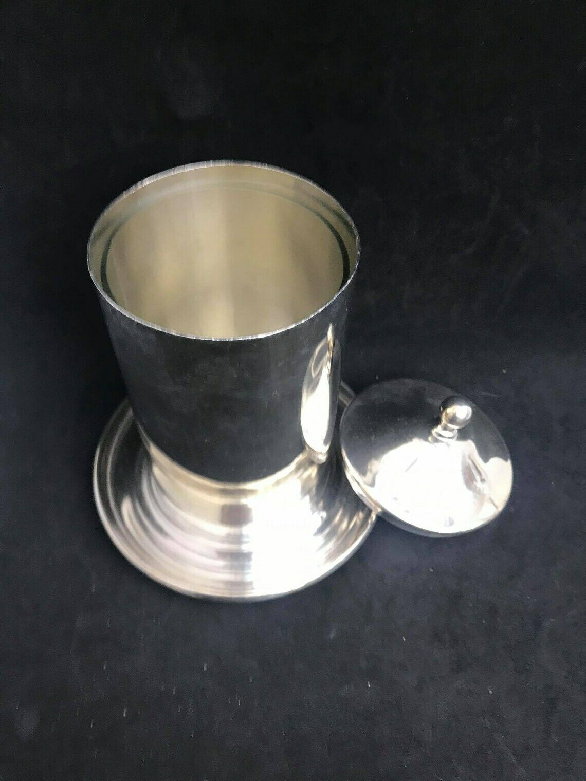 Pickles Jar Silver Plated Glass Insert English 1940s Table Cruet Pickle Jar Caddy Glass Bottle On Stand Wedding Gift For Her Hostess Gift photo vinterior