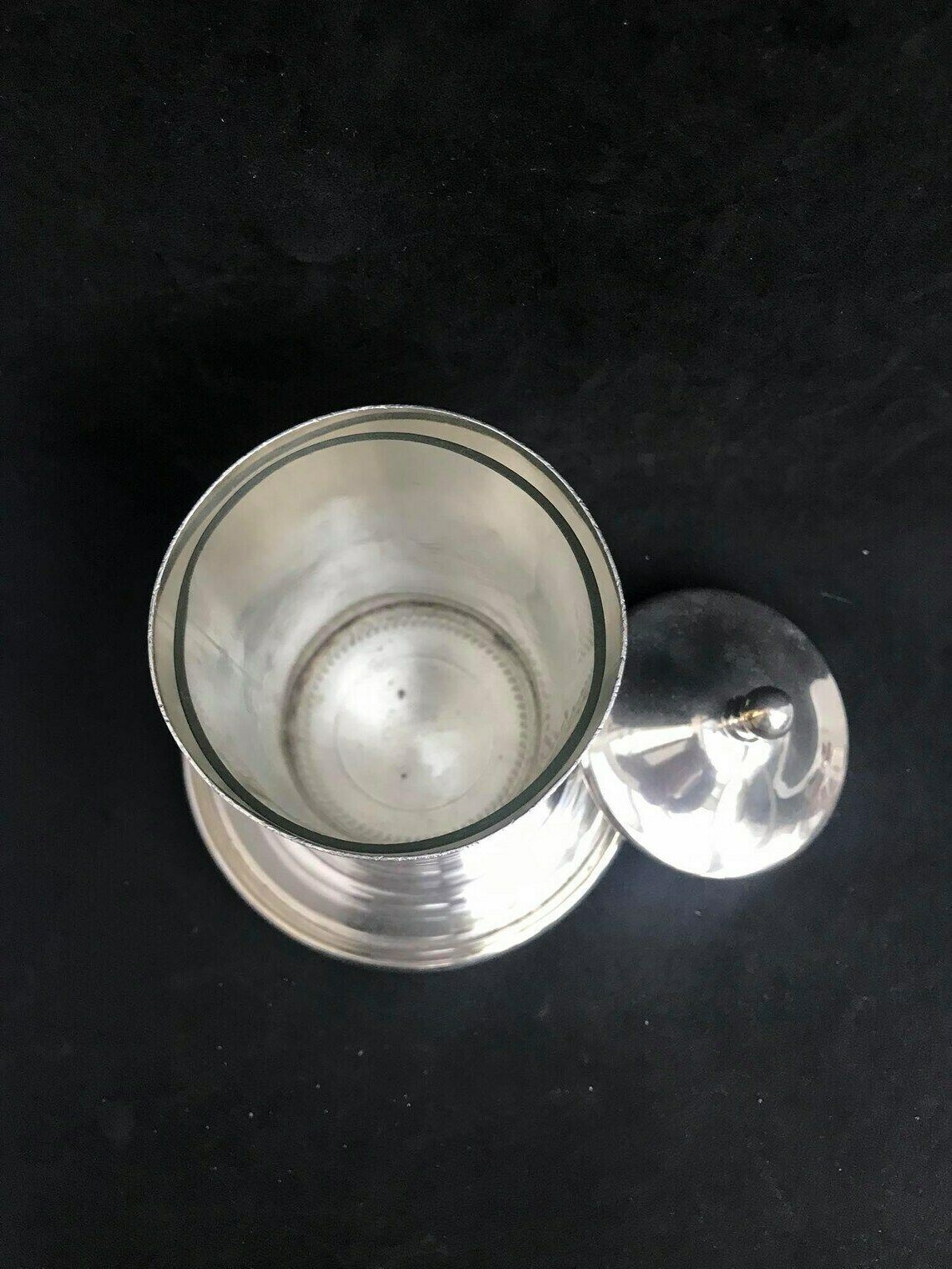 Pickles Jar Silver Plated Glass Insert English 1940s Table Cruet Pickle Jar Caddy Glass Bottle On Stand Wedding Gift For Her Hostess Gift photo buy