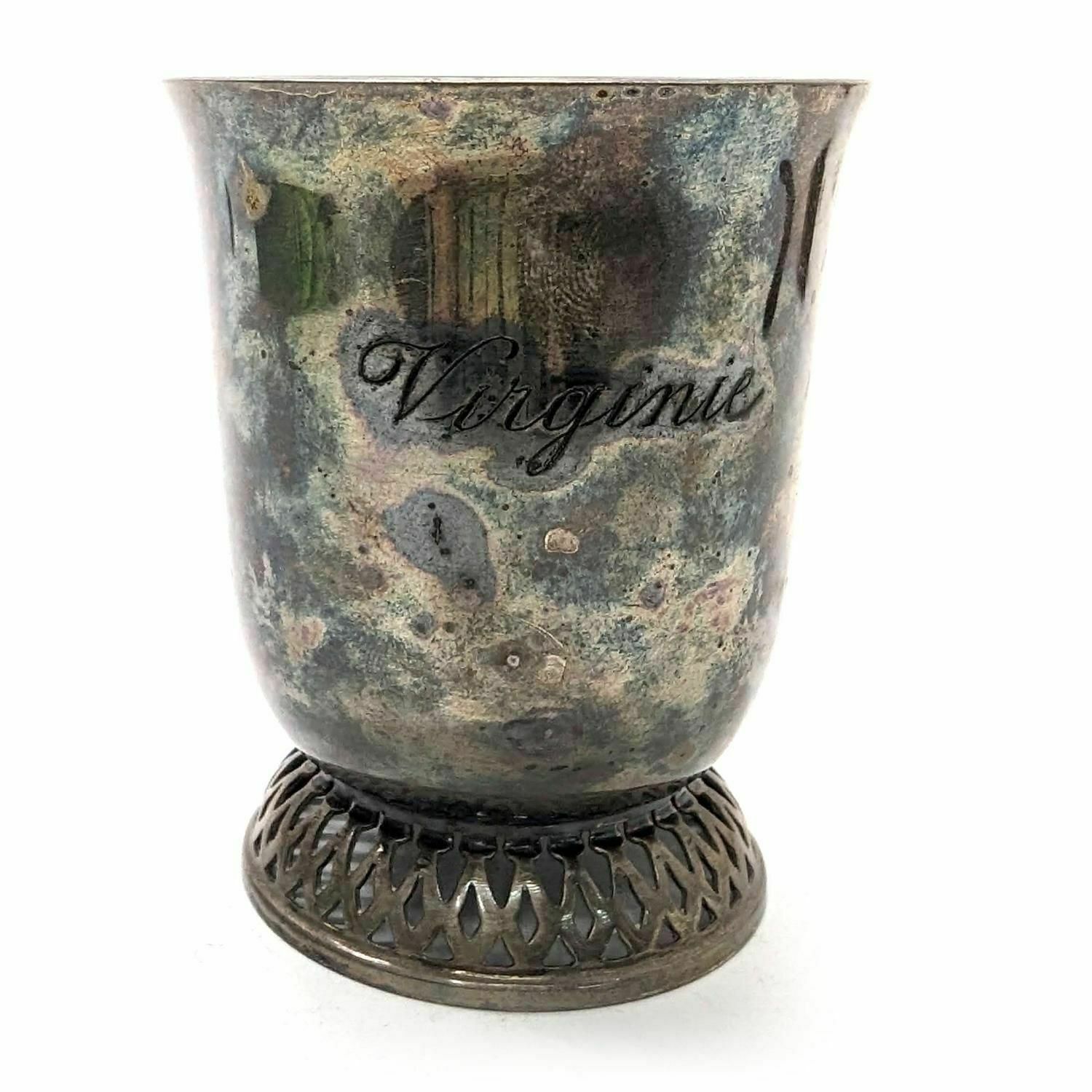 Engraved Tumbler Virginie Early 20th Century