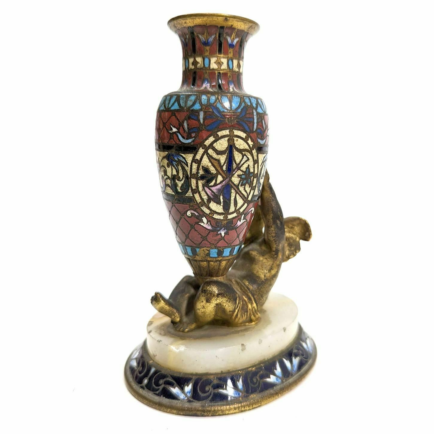 Pair Of Gilt Bronze Cloisonné Soliflores Xixth Napoleon III photo vinterior