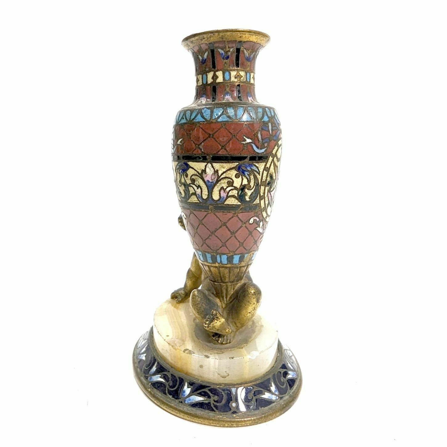 Pair Of Gilt Bronze Cloisonné Soliflores Xixth Napoleon III photo buy