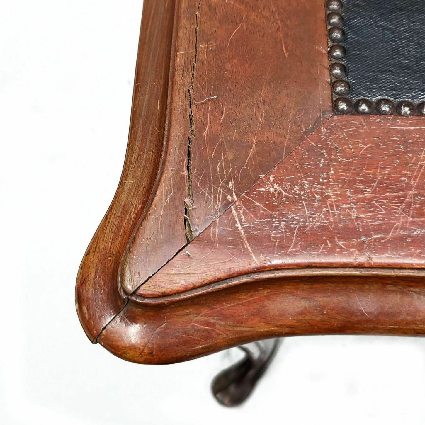 Art Nouveau Period Side Table With Man's Head Decor photo vintage