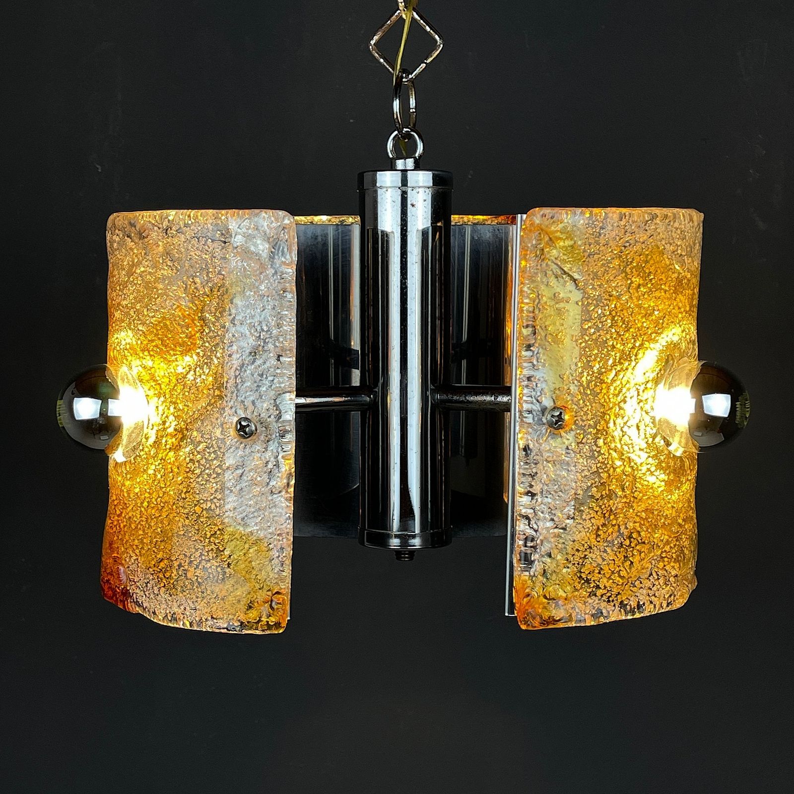 Mid Century Ice Murano Glass Chandelier By Av Mazzega Italy 1970s photo 840.0
