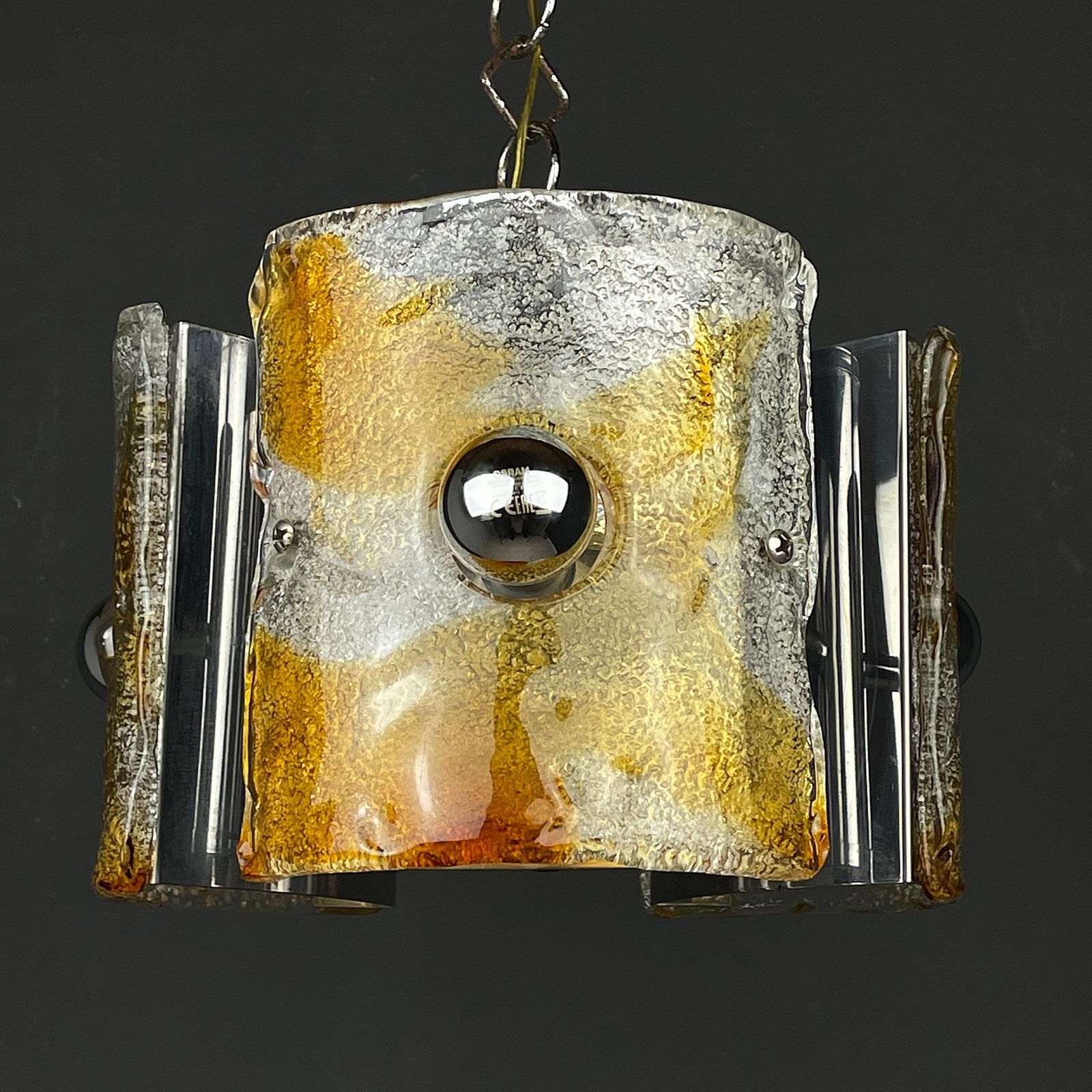 photo furniture Mid Century Ice Murano Glass Chandelier By Av Mazzega Italy 1970s