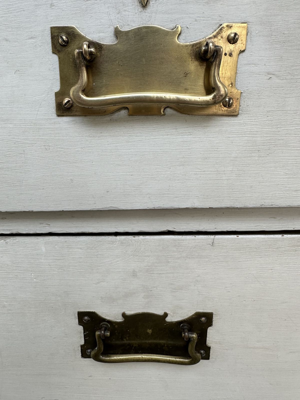Large Antique 19th Century Painted Chest With Drawers Stunning Brass Handles photo vintage