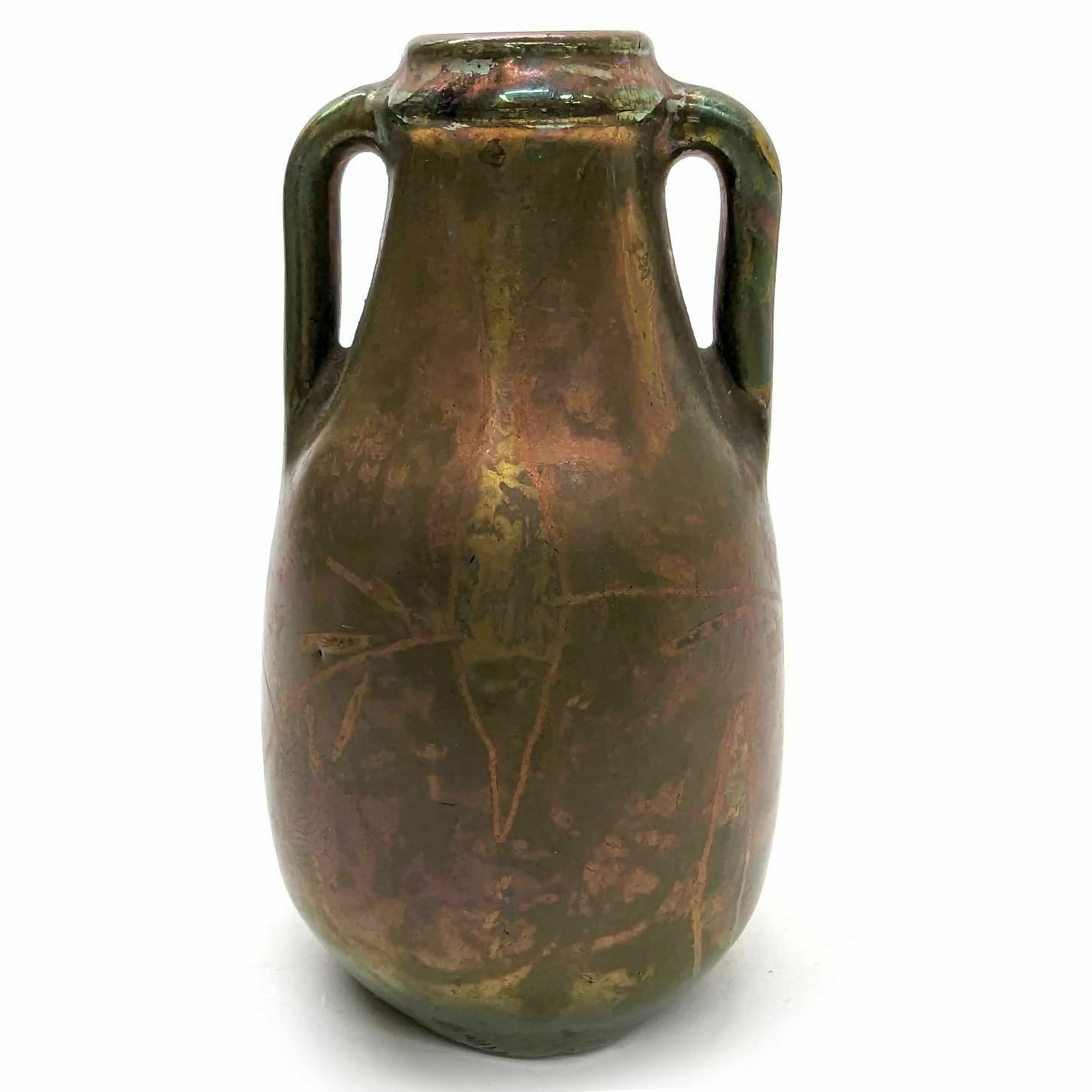 Pair Of Miniature Vases With Handle In Iridescent Earthenware Airebelle (Var) photo 525.0