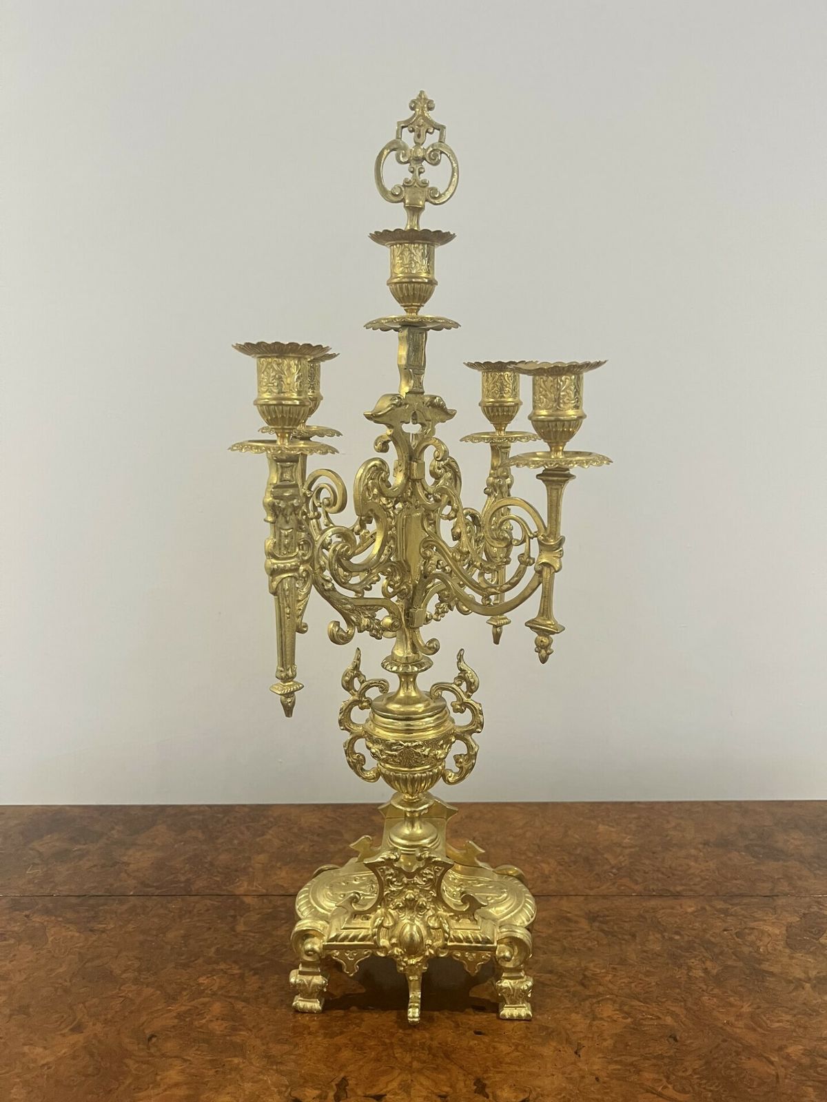 Stunning Quality French Victorian Ornate Brass Clock Garniture photo 1425.0