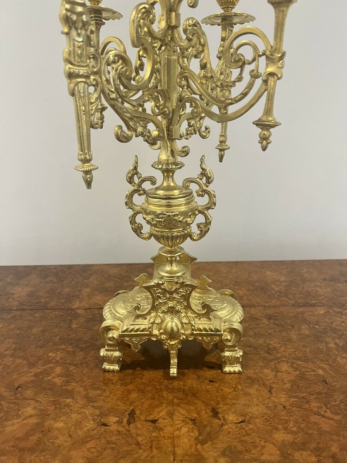 photo furniture Stunning Quality French Victorian Ornate Brass Clock Garniture