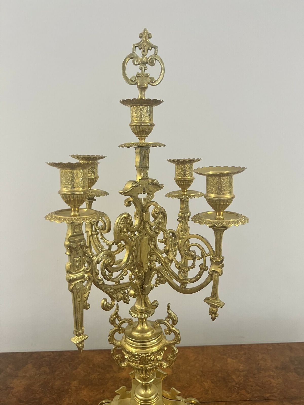 photo for sale Stunning Quality French Victorian Ornate Brass Clock Garniture