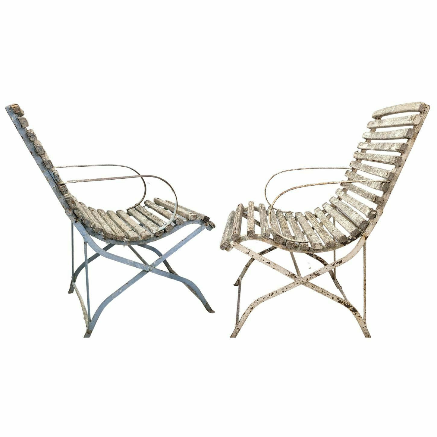 Pair Of Armchairs From Arras Wrought Iron And Wood photo furniture