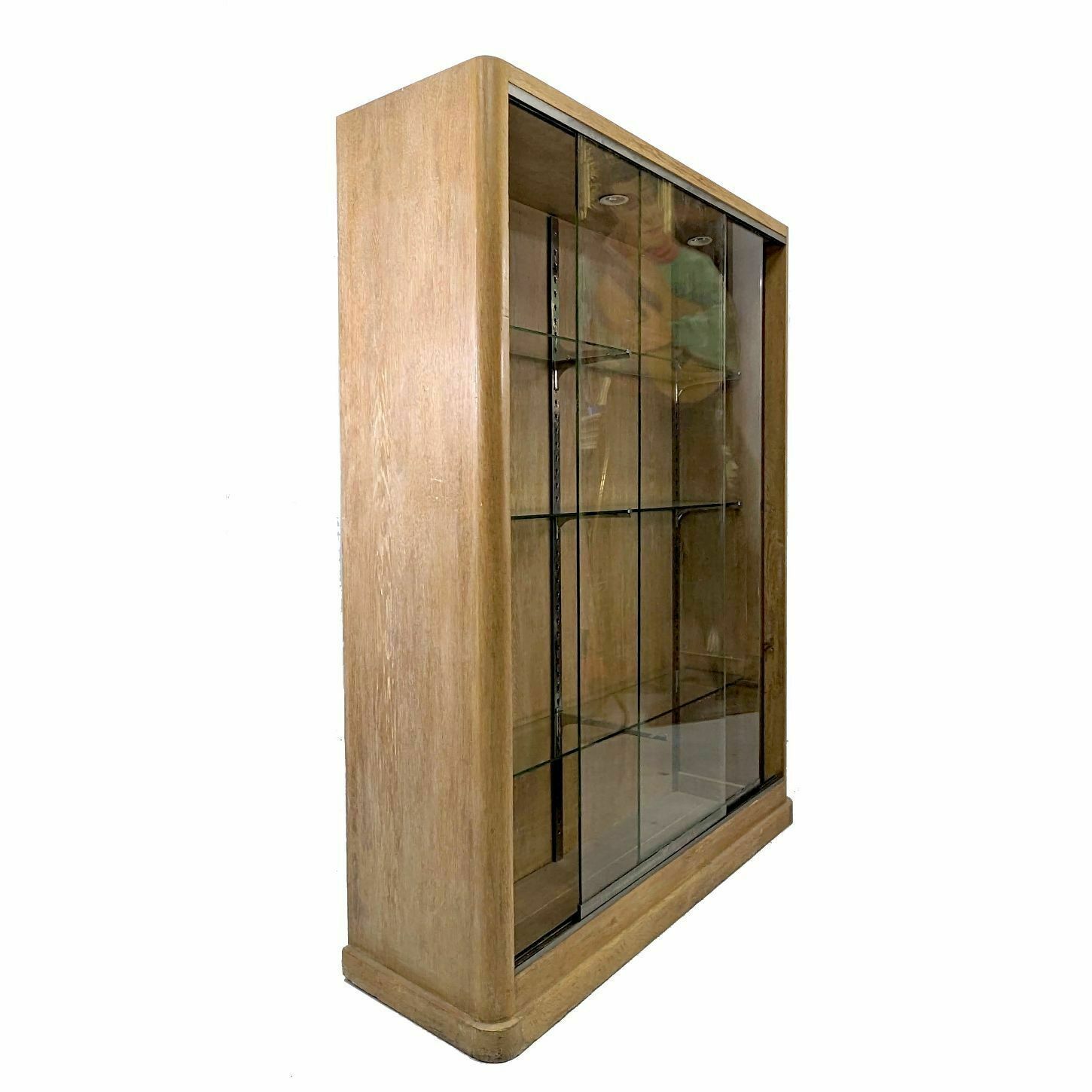 Showcase With Sliding Door In Oak, 1930s photo furniture