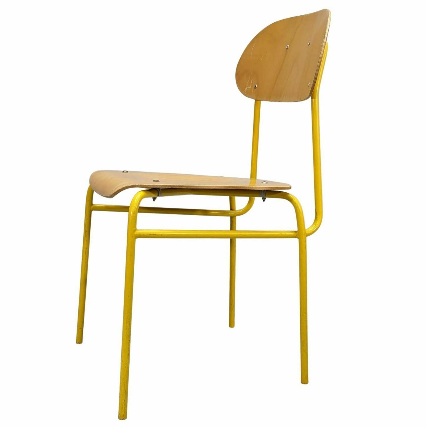Vintage 80 Yellow Tubular Chairs (Set Of 8)