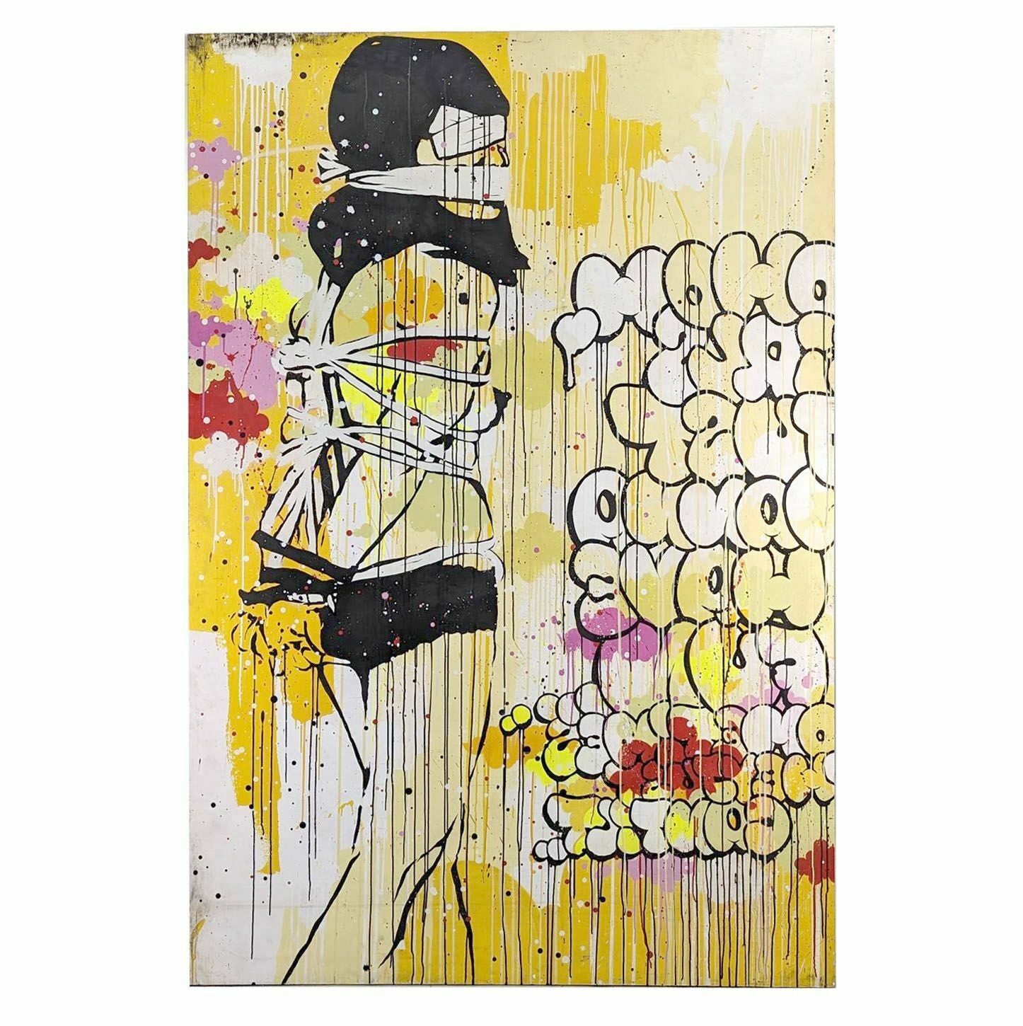 Chongqinb Girls. Diptych. Acrylic, Spray Paint, Markers. By Tilt photo for sale