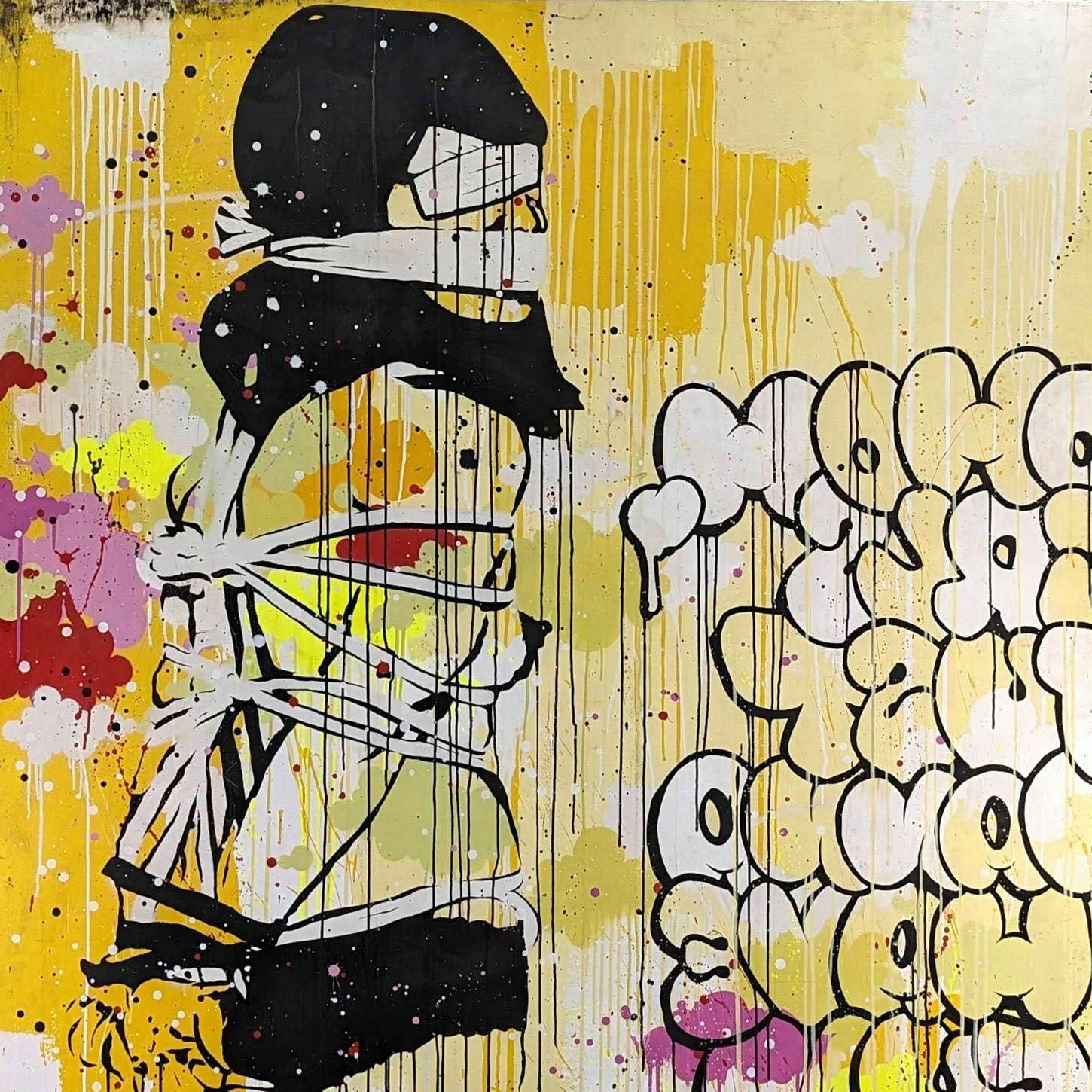 Chongqinb Girls. Diptych. Acrylic, Spray Paint, Markers. By Tilt photo Art