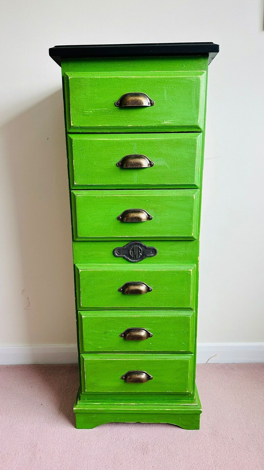 Emerald Green Tallboy – Upcycled Train Rail Railway photo furniture