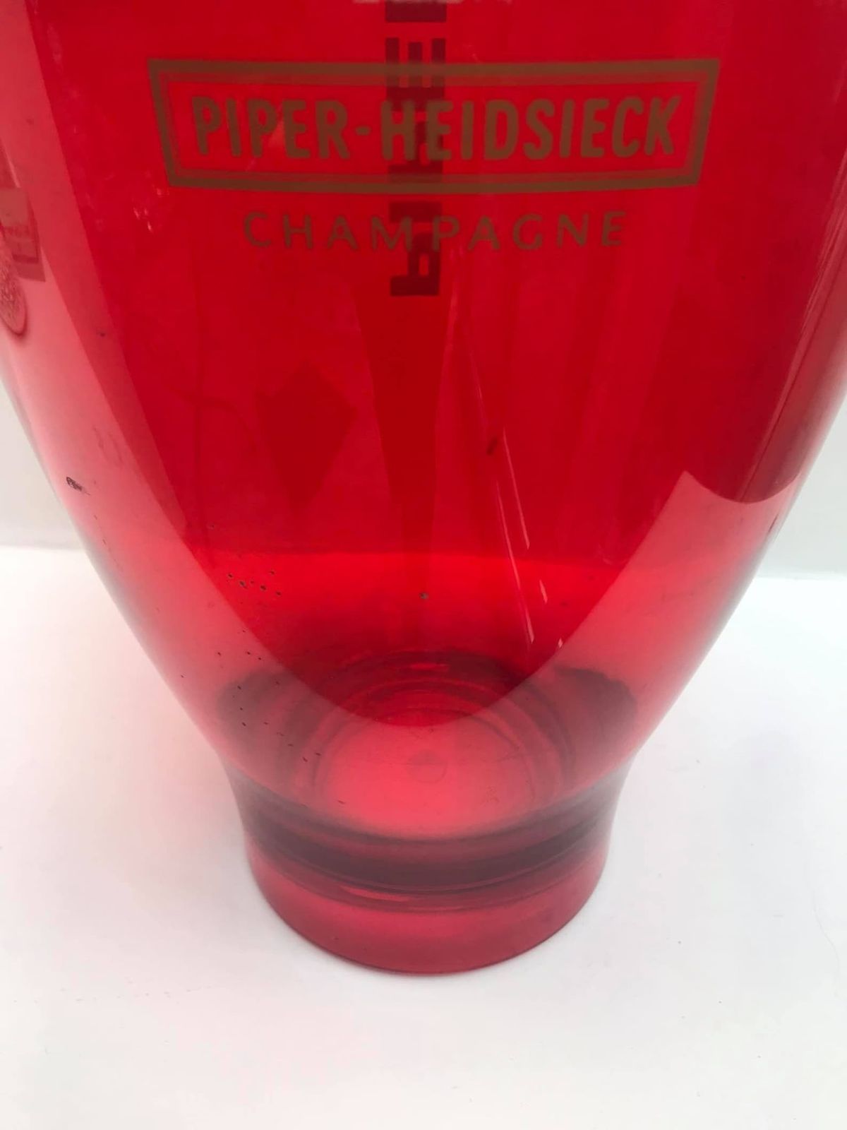 Champagne Bucket Red Acrylic Plastic Piper Heidsieck French Wine Cooler Garden Party Bucket Gift Hostess Picnic Outdoors Gift For Friend photo vinterior