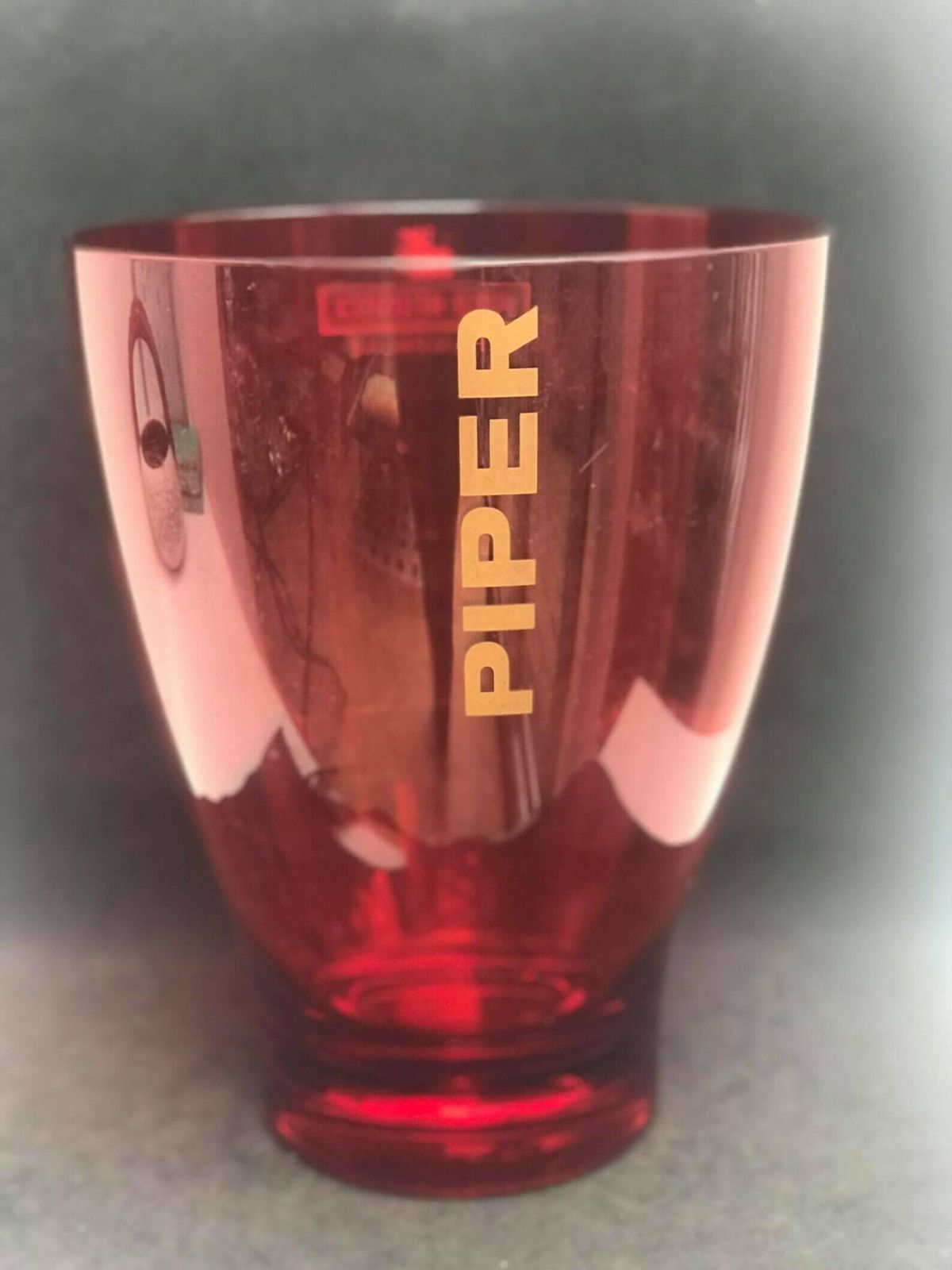 photo for sale Champagne Bucket Red Acrylic Plastic Piper Heidsieck French Wine Cooler Garden Party Bucket Gift Hostess Picnic Outdoors Gift For Friend