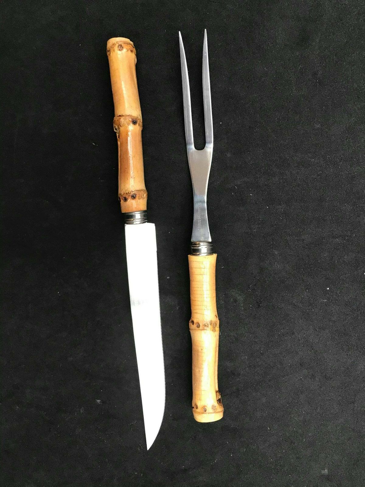 Bamboo Cutlery Set Carving Knife Fork Boho Chic Bohemian Tiki Folk Country Food Photography Prop Nature Tikki Decor Nature Gift For Her photo furniture
