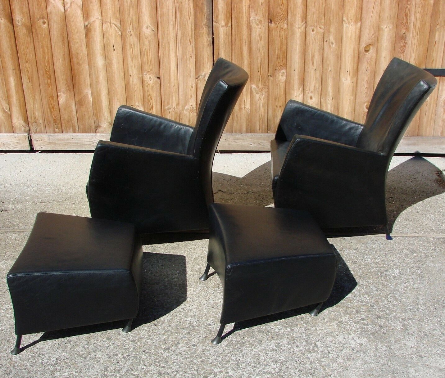 Pair Of Armchairs With Footstool Montis, 1980s photo vinterior