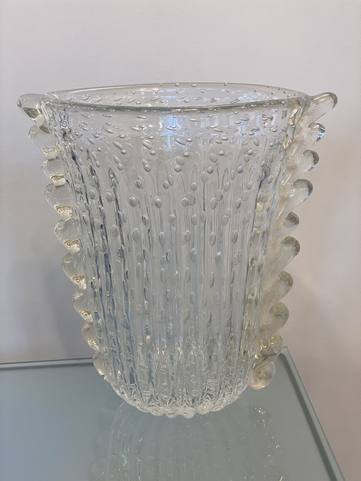 Impressive Handmade Multicolors Murano Glass Vase Like Venini Ercole Barovier Style photo vinterior