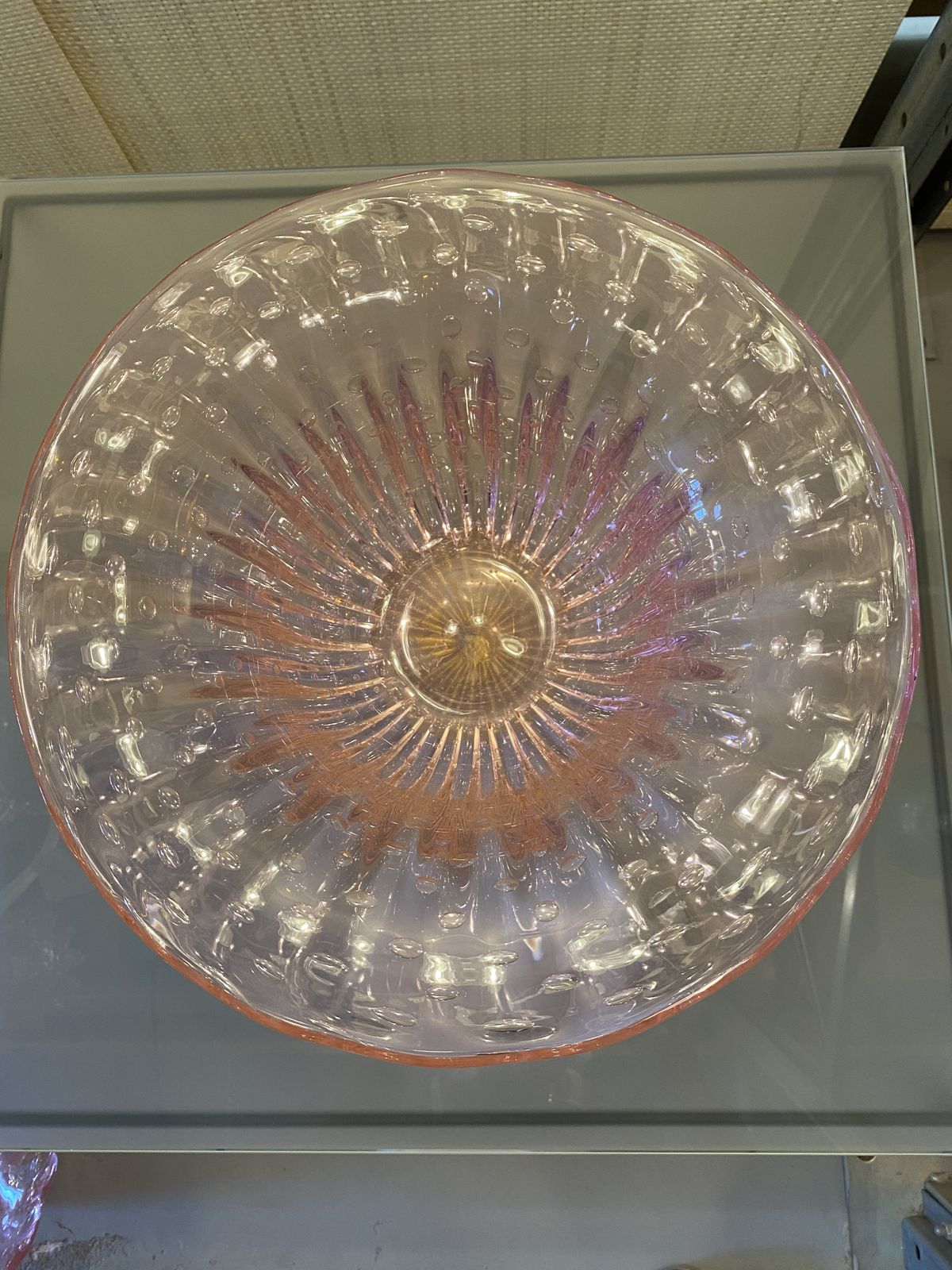 Impressive Handmade Pink With Air Balls Murano Glass Vase Like Venini Ercole Barovier Style photo Home Decor