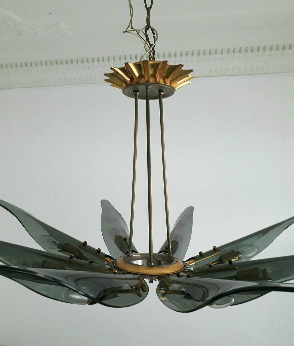 Dahlia Chandelier By Max Ingrand For Fontana Arte, 1954 photo Lighting