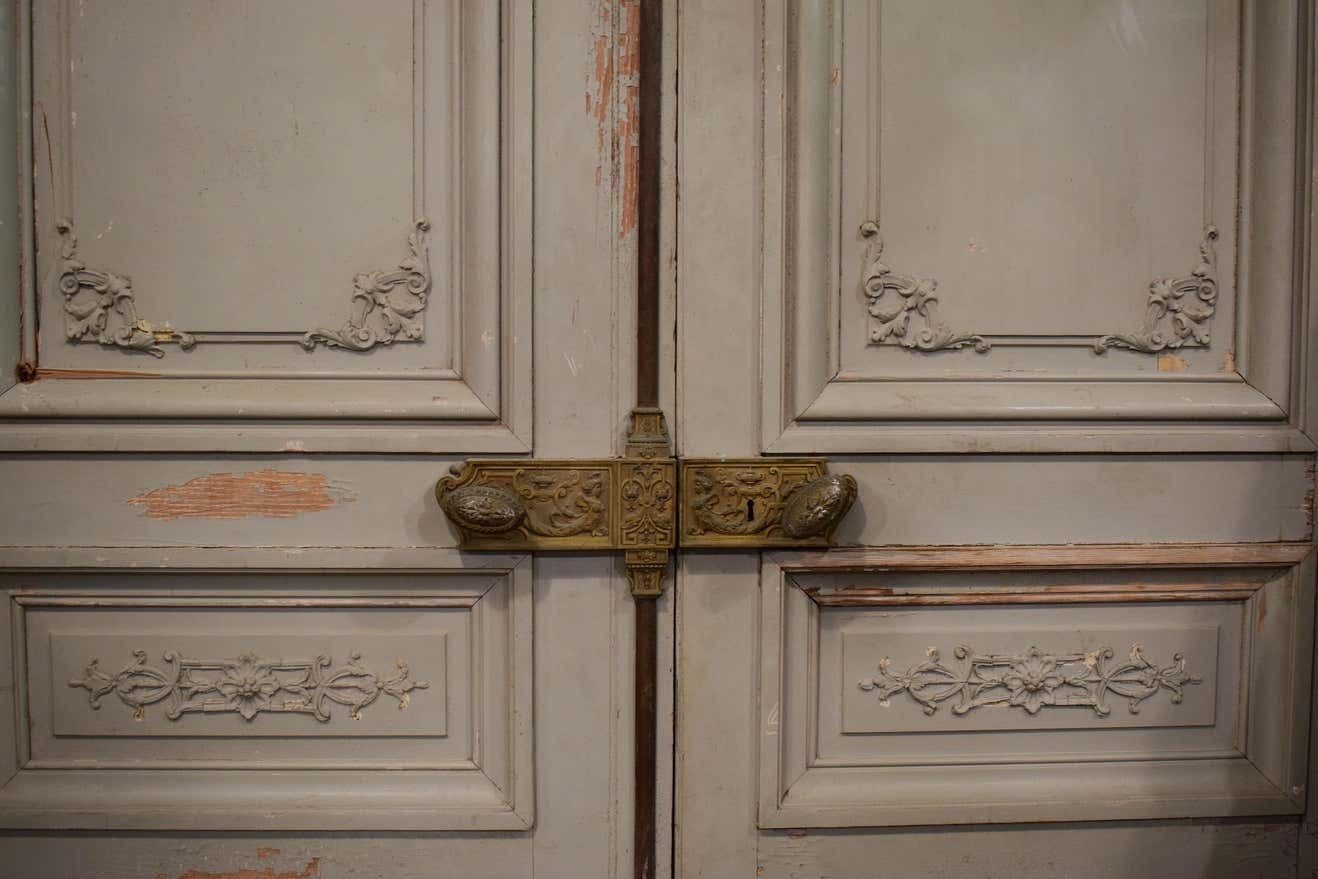 Large Set Of Napoleon III French Antique Exterior Doors With Carved Panels photo 5308.0