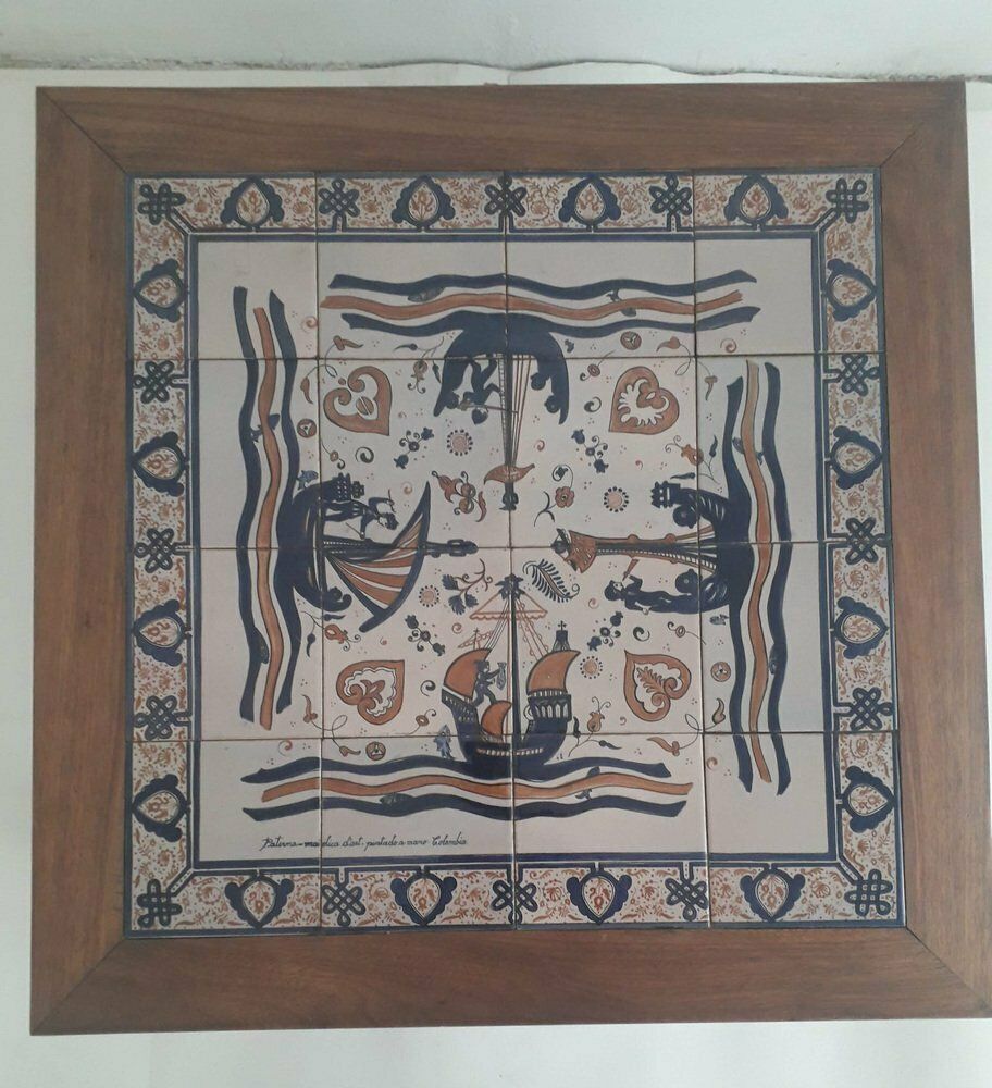 Hand Painted Ceramic Coffee Table From Paterna Majolica Dart, 1970s photo Furniture