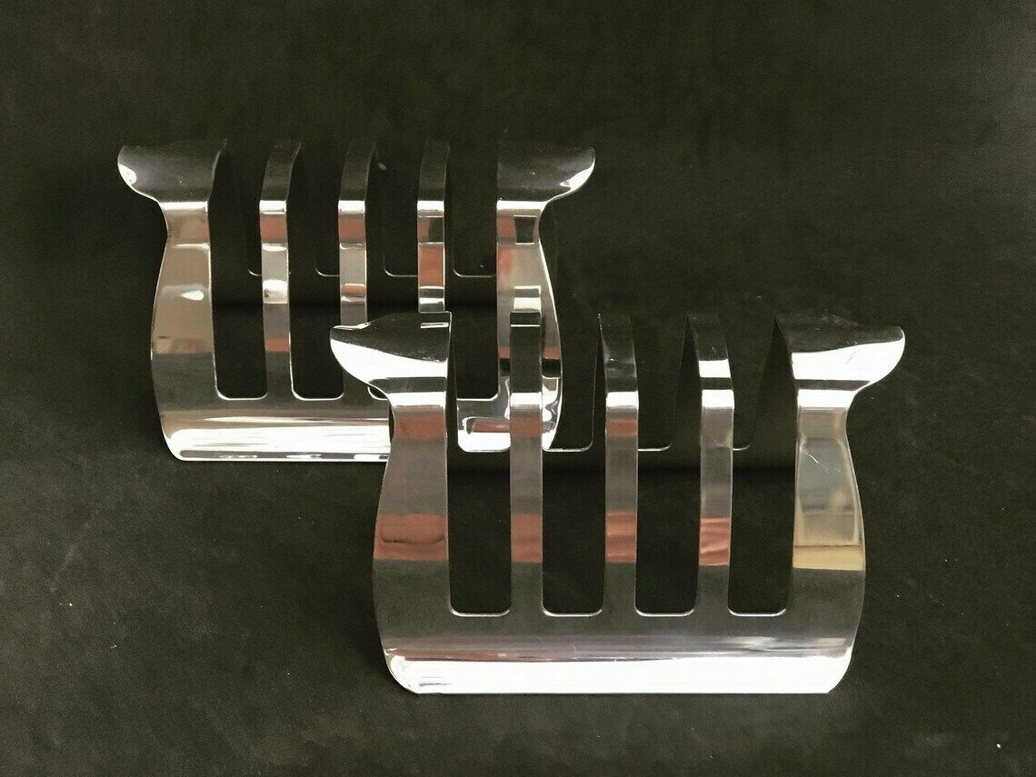 2 Toast Rack Holder For 8 Slices Silver Plated Breakfast Wedding Gift Hostess Gift Epns English Breakfast Set photo for sale