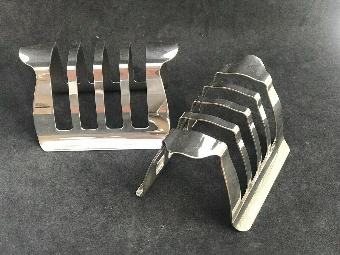 2 Toast Rack Holder For 8 Slices Silver Plated Breakfast Wedding Gift Hostess Gift Epns English Breakfast Set photo Home Decor