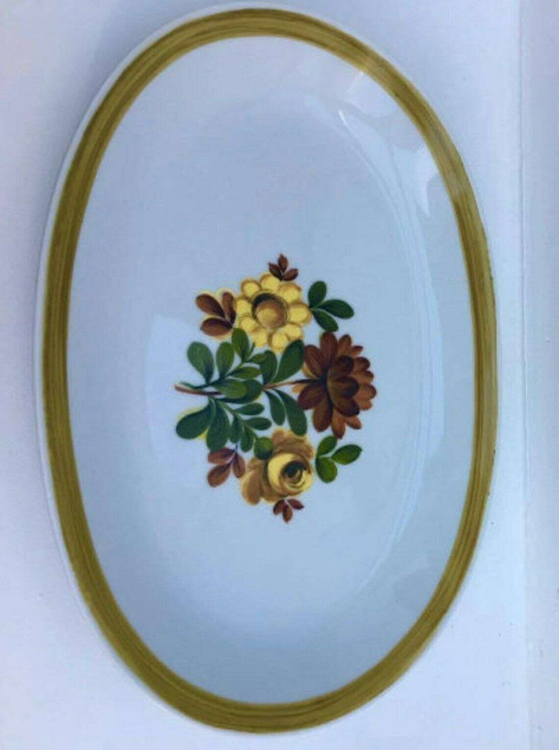 Groot Serveerbord, Duits Dienblad Mid Century, Mitterteich Bavaria Duitsland, Vintage Serviesgoed Ovale Serveerschaal Duits Dienblad photo furniture