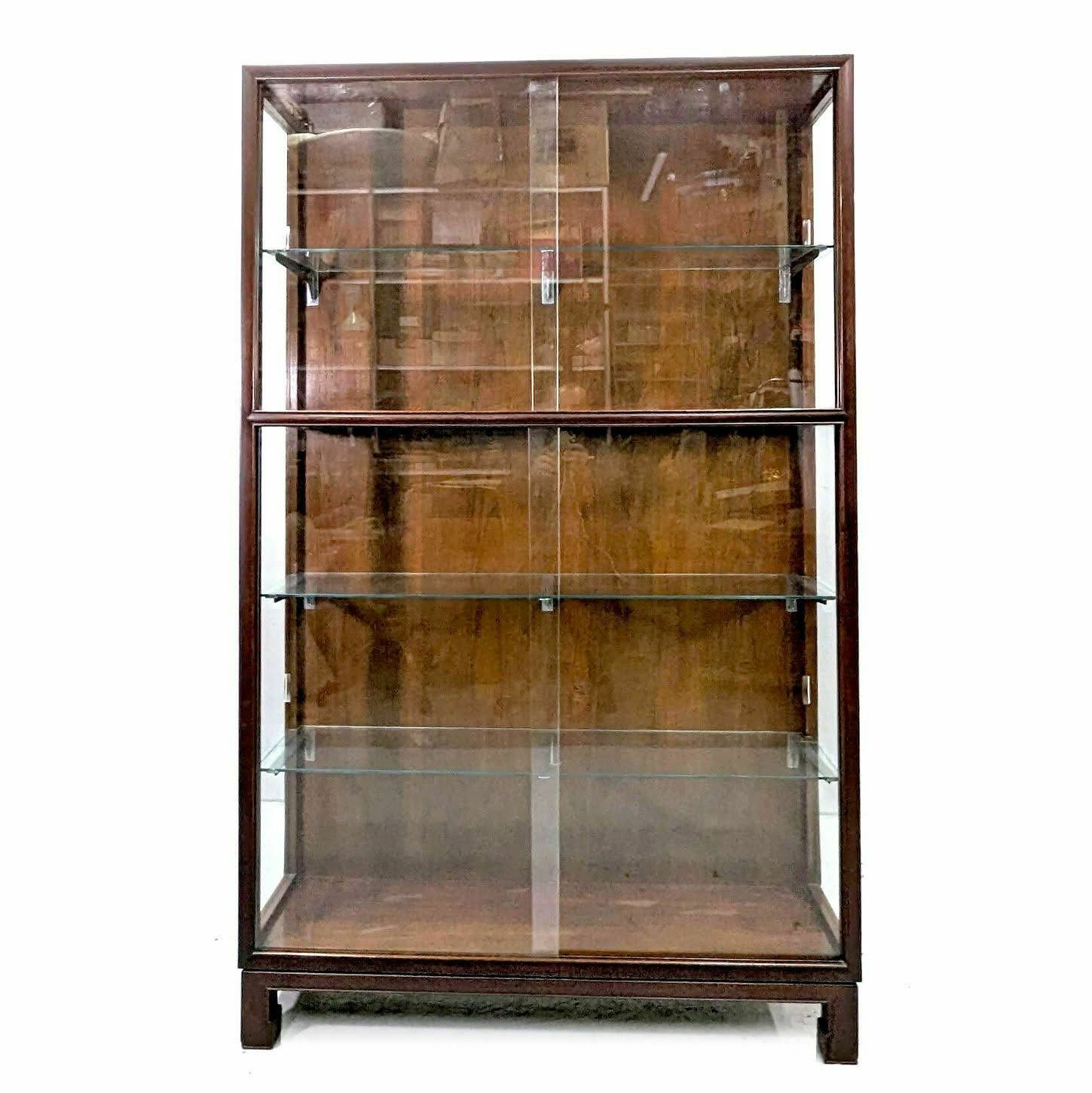 Asian Store Showcase With Sliding Door In Exotic Wood, 1930s