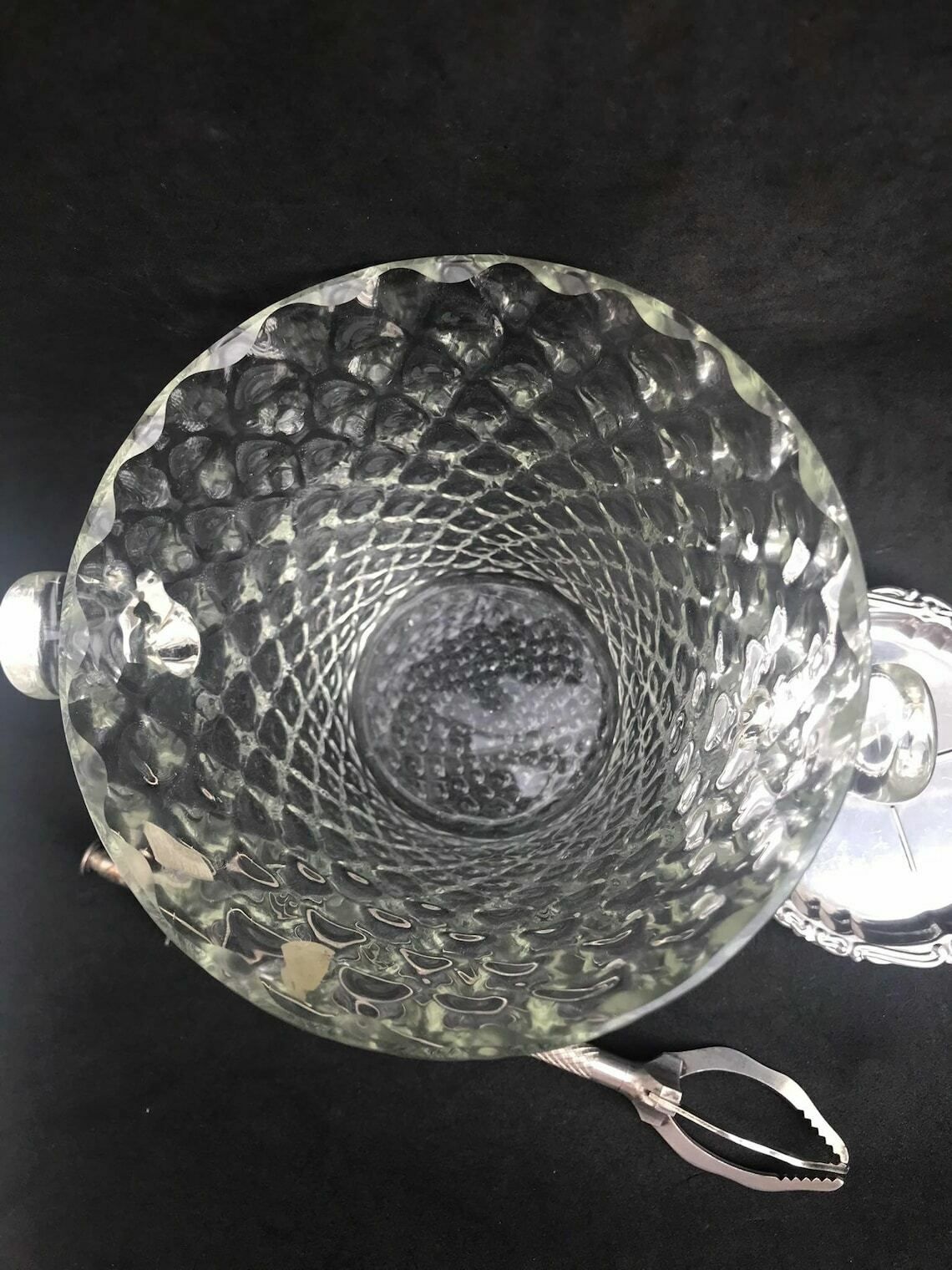 Ice Bucket Crystal Nason Moretti Murano With Ice Clamp And Metal Coasters Bar Set Gift For Him Bar Cart Decor Italian Design Man Cave Gift photo 161.0