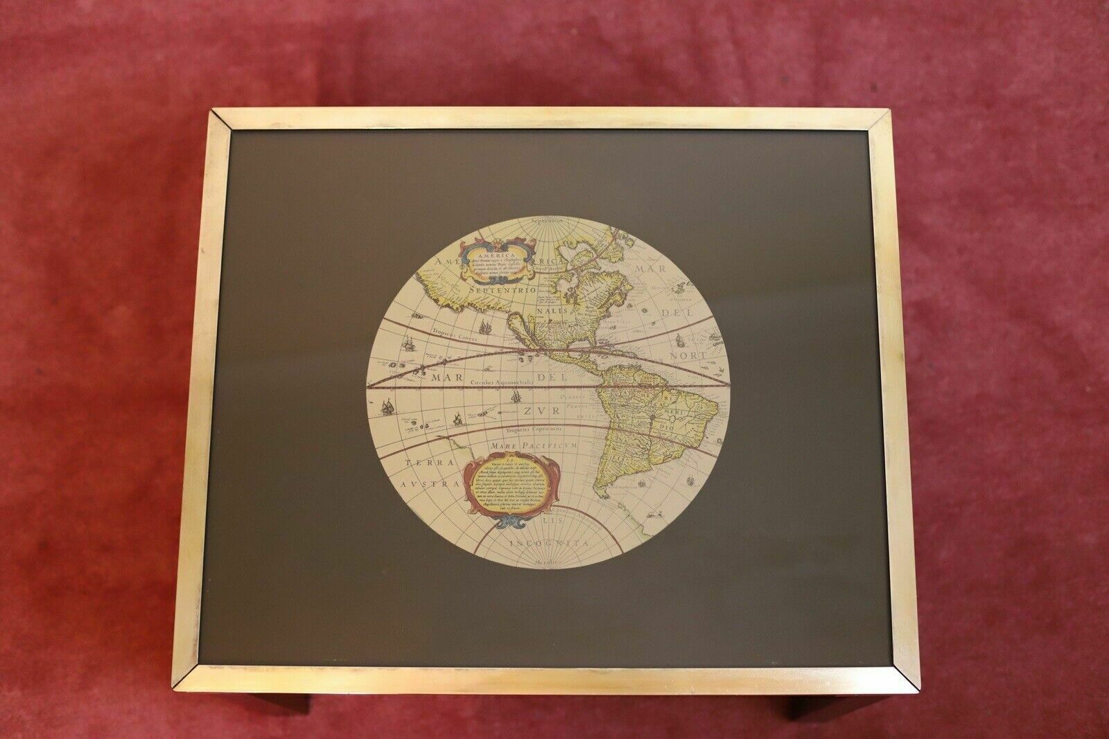 photo vinterior Beautiful Brass Bound Military Campaign Nesting Tables