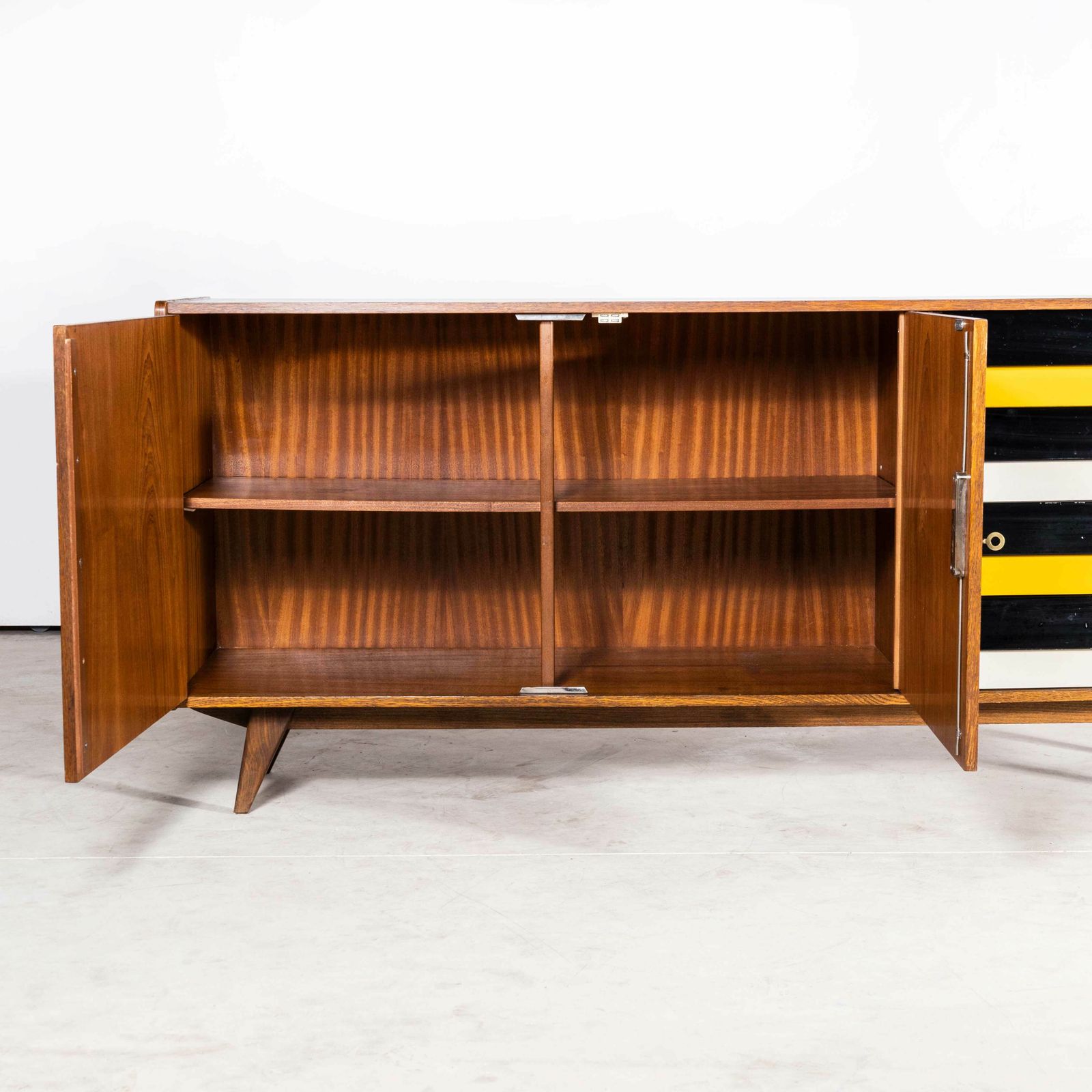 1950’s Large Walnut Cabinet – Sideboard By Jiri Jiroutek For Interieur Praha photo vintage
