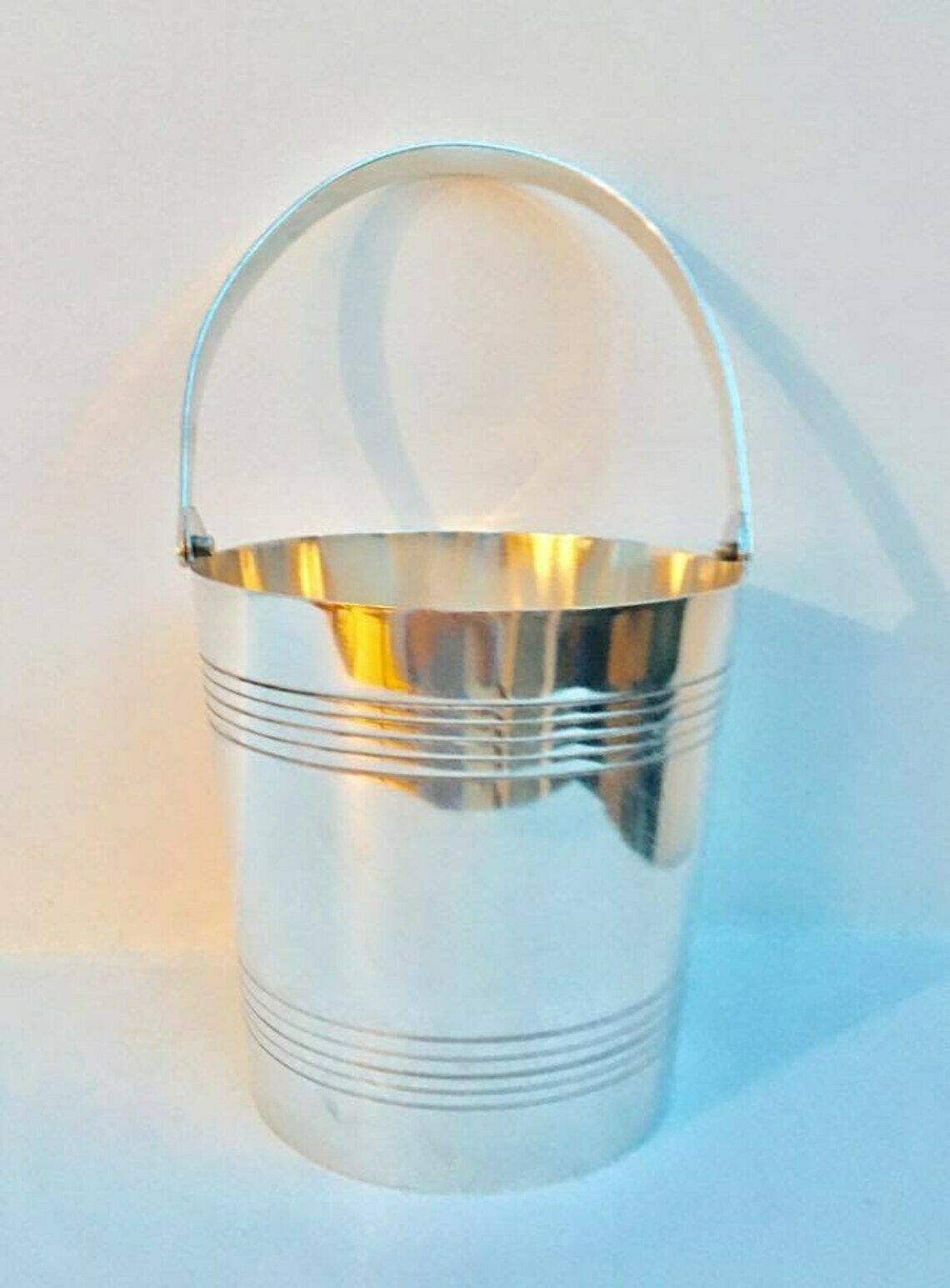 Ijsemmer, Vintage, Verzilverd Metaal, Art Deco Stijl – Bar  En Cocktailaccessoires photo vinterior