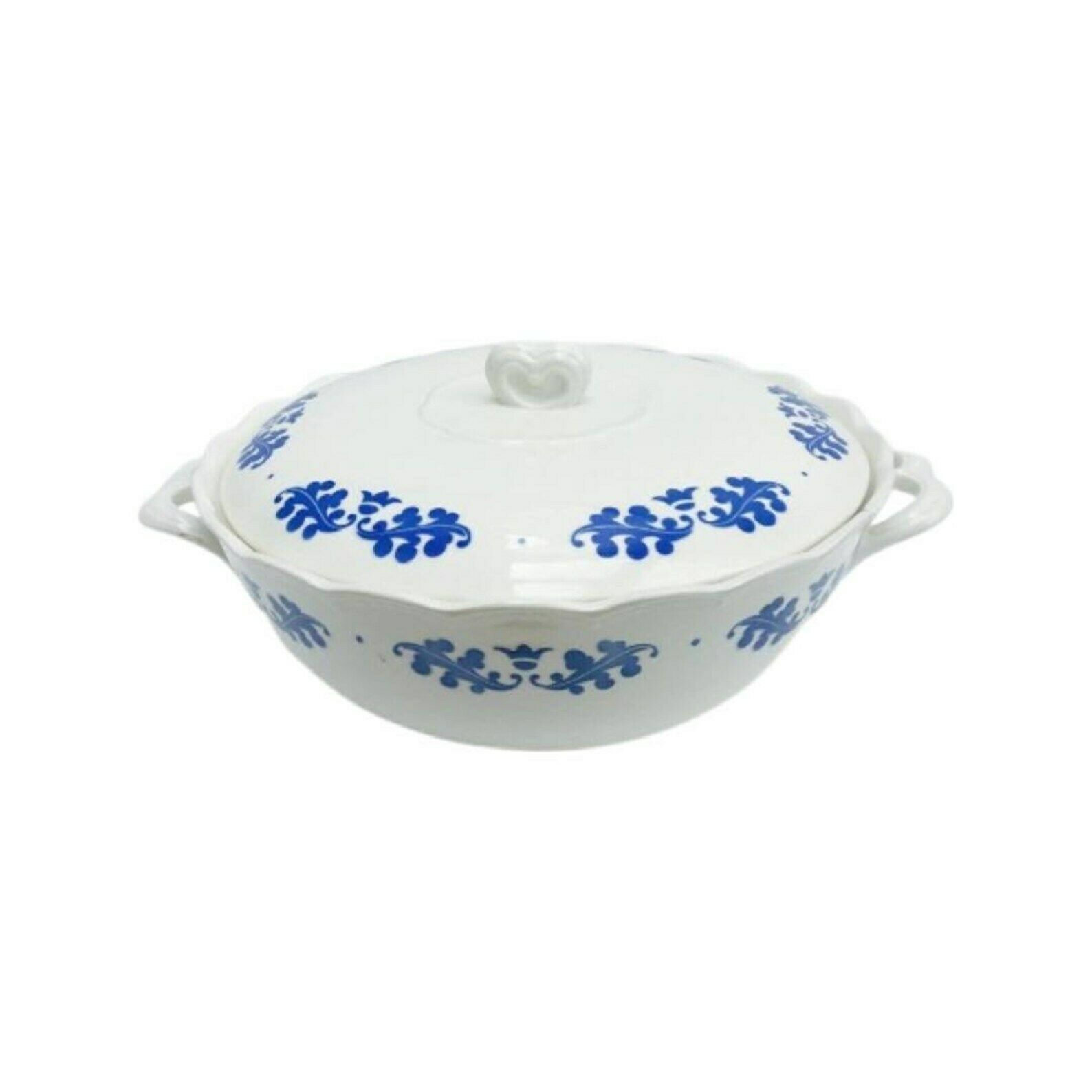 Soup Tureen With Lid Romantic French Vintage Tureen With A Blue Floral Pattern Boch Brothers, La Louvière, Belgium Lidded Blue White Ceramic