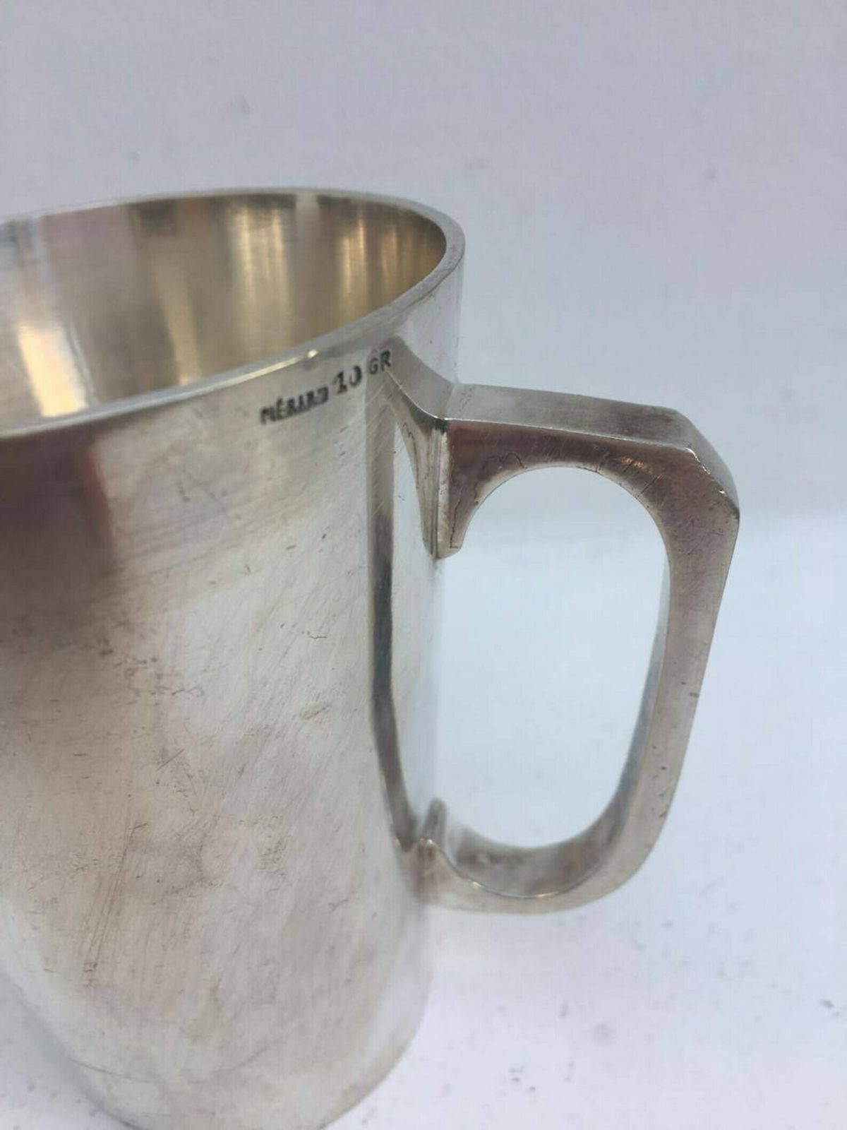 Mok Verzilverd Art Deco Beker Metalen Mok, Warme Chocolademelk Mok, Chocoladebeker, Zilveren Beker, Zilveren Mok, Art Deco Ontbijt, België Door Pierard photo Woonaccessoires