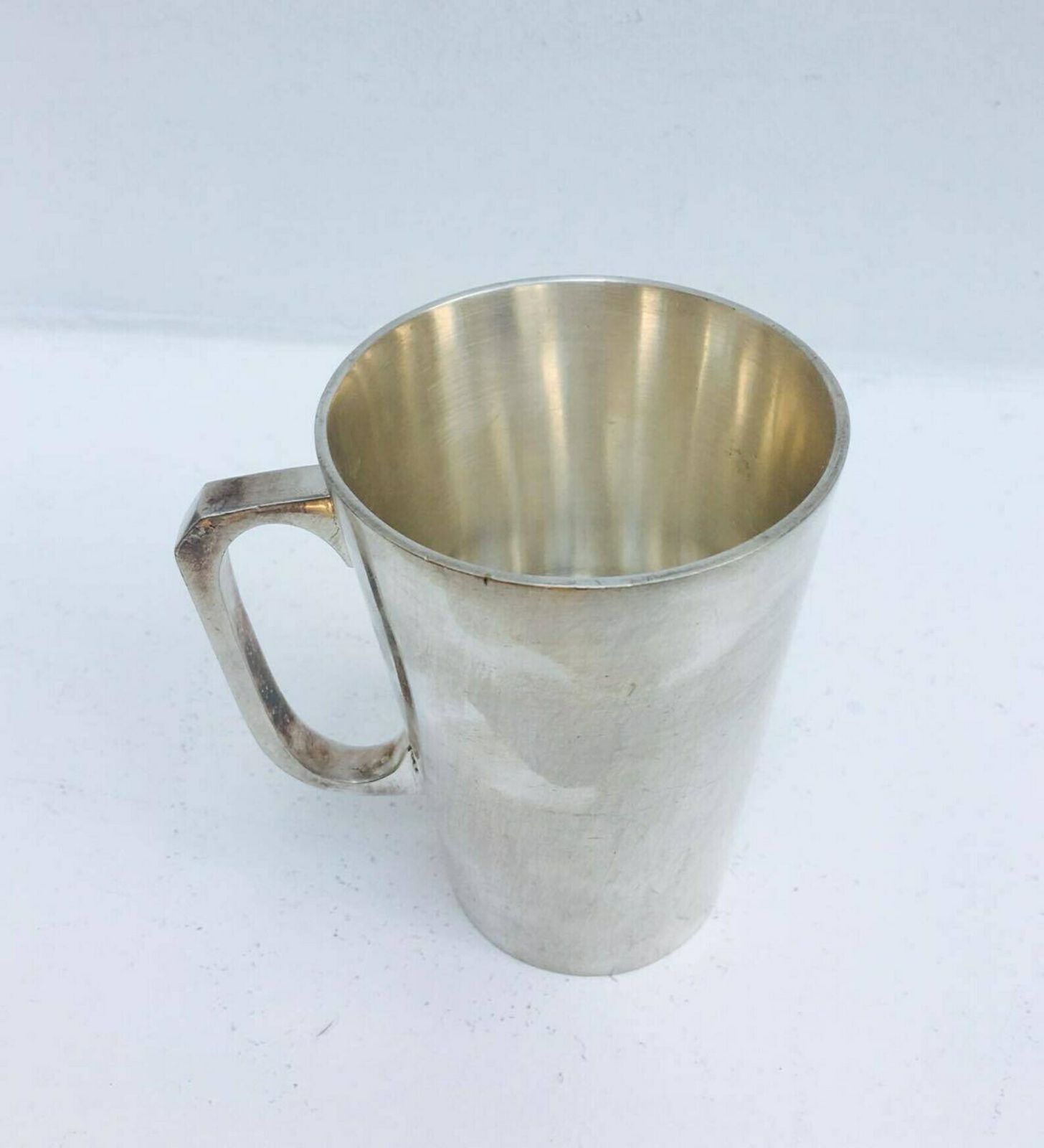 Mug Silver Plated Art Deco Cup Metal Mug, Hot Chocolate Mug, Chocolate Cup, Silver Cup, Silver Mug,Art Deco Breakfast , Belgium By Pierard photo vintage